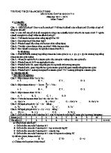 Đề cương ôn thi học kỳ II năm học 2011  2012 môn Toán 7